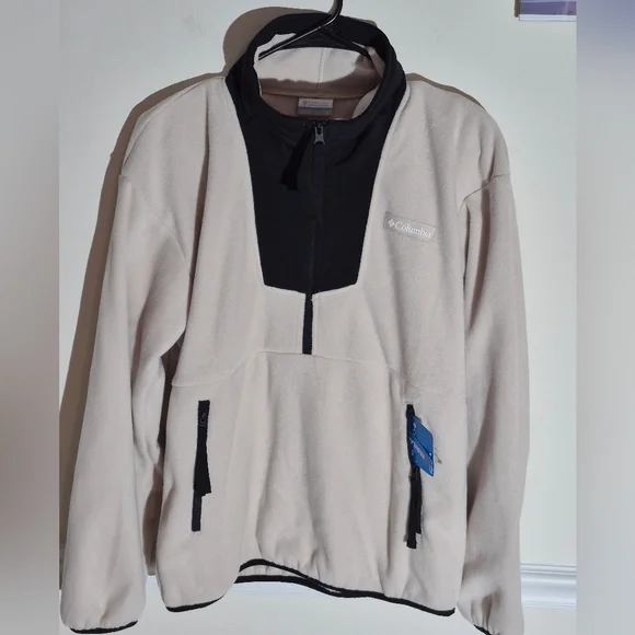 Columbia Womens Beige and Black Fleece 1/2 Zip Pullover - Picture 12 of 12